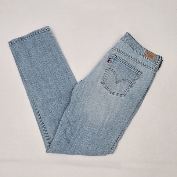 Levi's Women's 8 Long 30 x 31 505 Straight Leg Light Wash Stretch Denim Jeans - Picture 1 of 14
